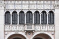 Monte di PietÃÂ  vecchio palace, situated in Piazza della Loggia in Brescia, Italy